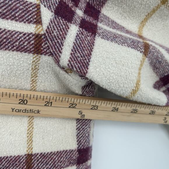 Ba&sh Qetsia Plaid Shacket Womens Medium Purple Yellow Cream Wool Overshirt - Picture 12 of 14
